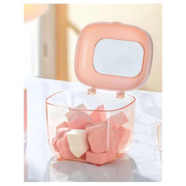 Caja organizador de maquillaje con espejo para lápiz labia ipstick  rimel brillos para 16 labiales