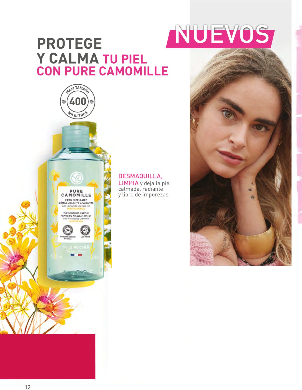 Agua Micelar Yves Rocher Pure Camomille 400ml