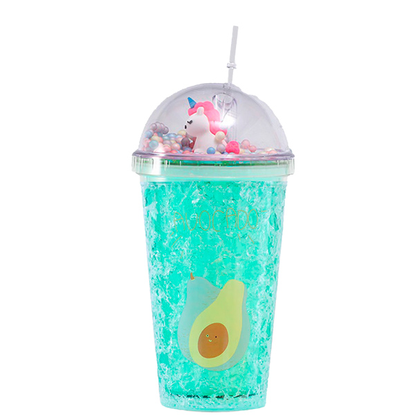 Vaso hidrogel diseño con unicornios novedad y de moda con luz led 500ml