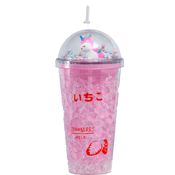 Vaso hidrogel diseño con unicornios novedad y de moda con luz led 500ml