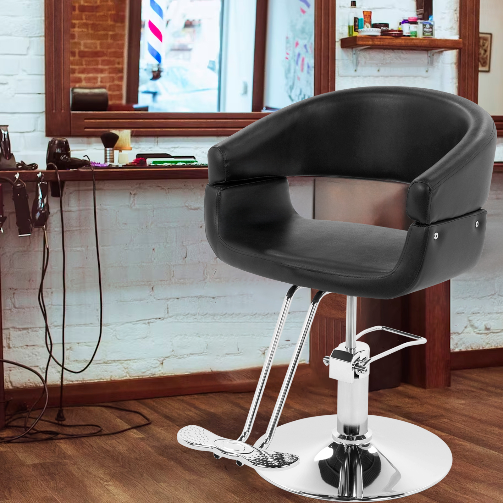 Silla de Peluquería Onof Estilo Minimalista Base Redonda con Bomba Hidráulica