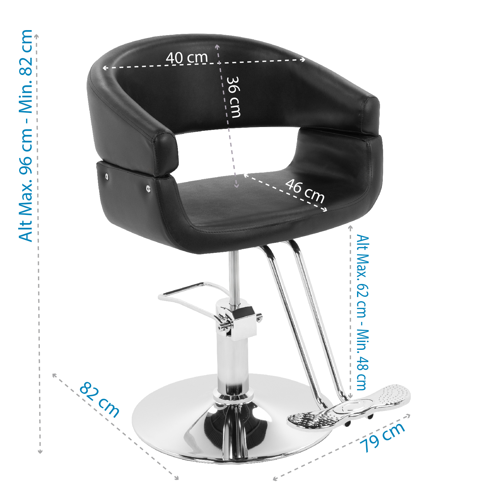 Silla de Peluquería Onof Estilo Minimalista Base Redonda con Bomba Hidráulica