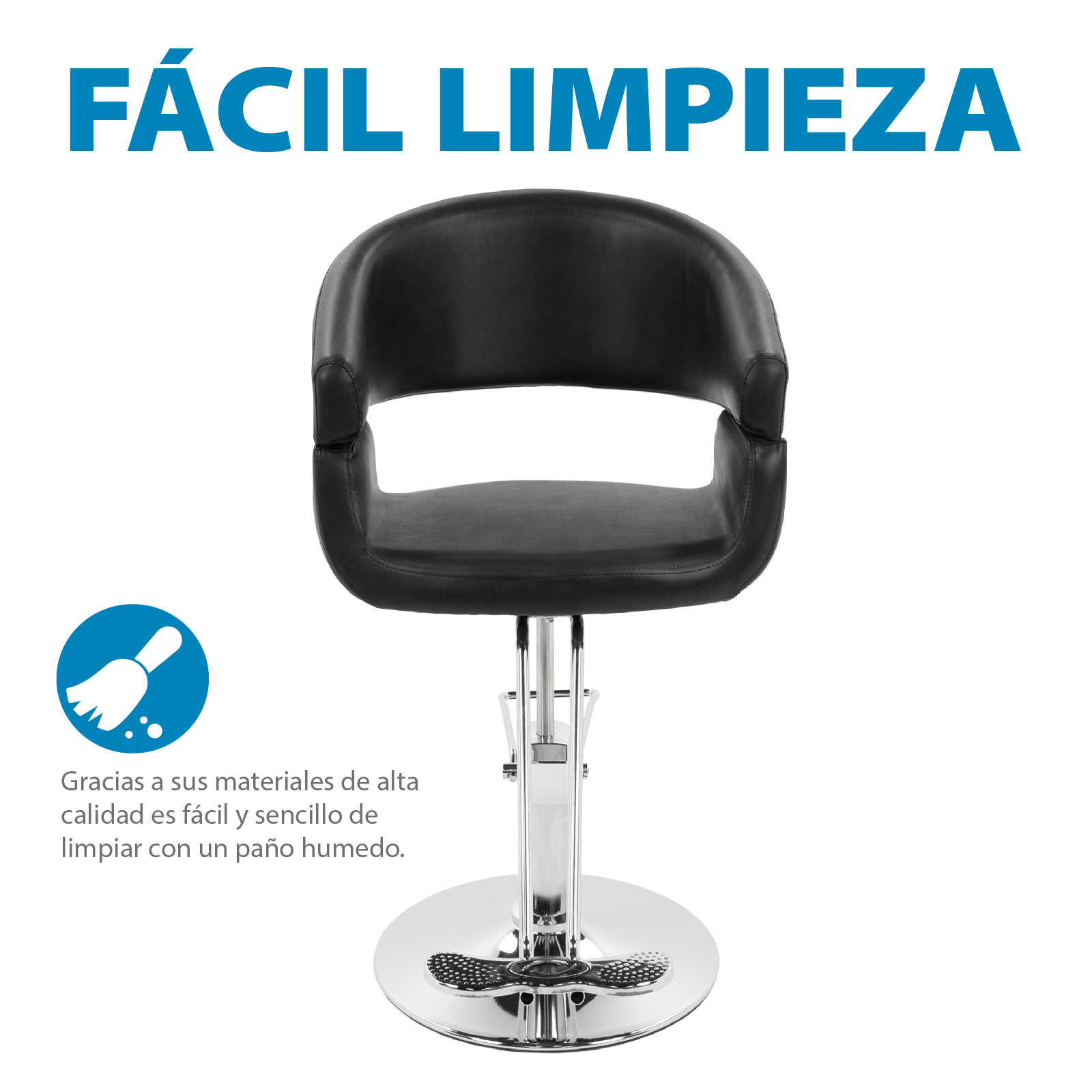 Silla de Peluquería Onof Estilo Minimalista Base Redonda con Bomba Hidráulica