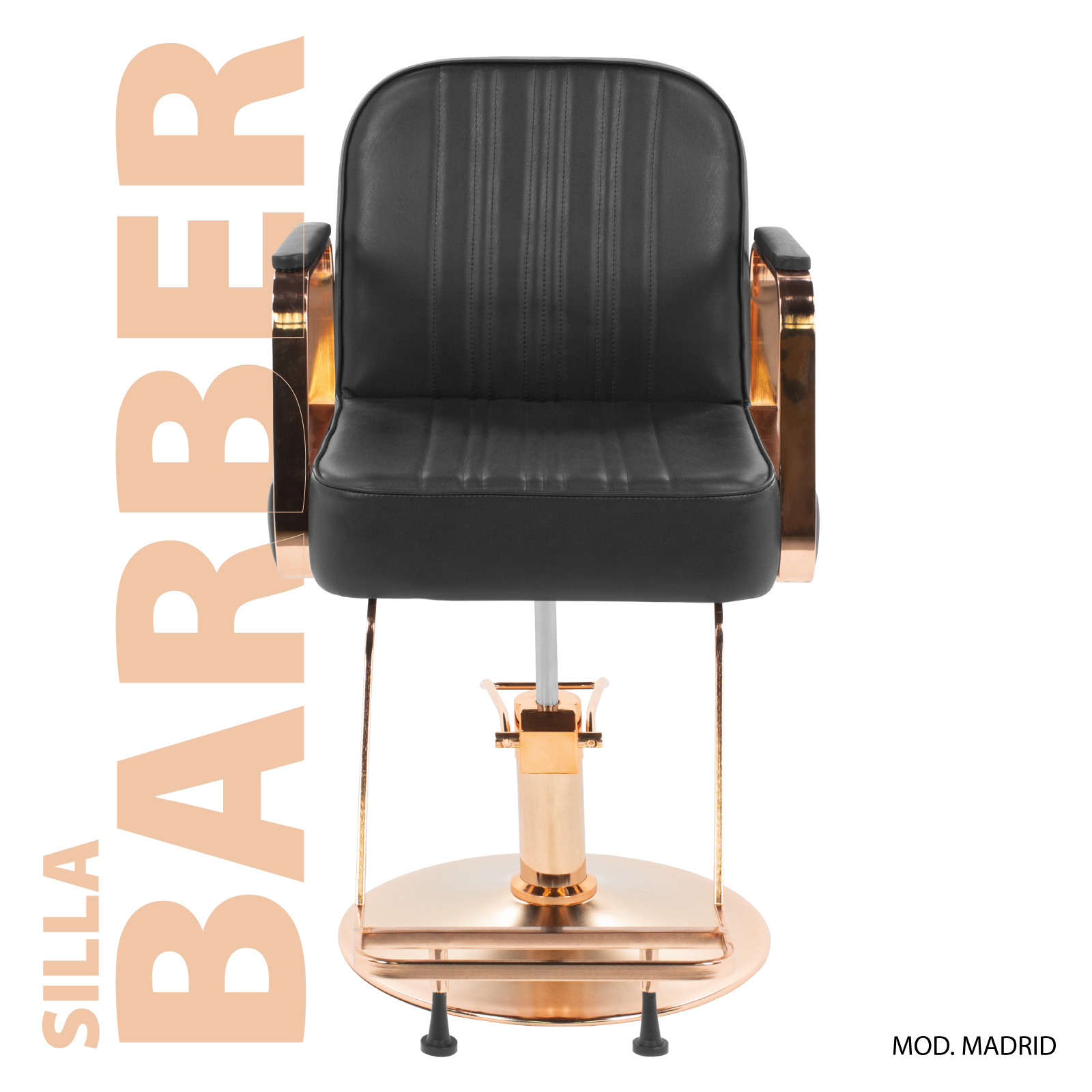 Silla Premium de Barberia Onof  Asiento Giratorio 360 Grados Altura Ajustable Base Redonda
