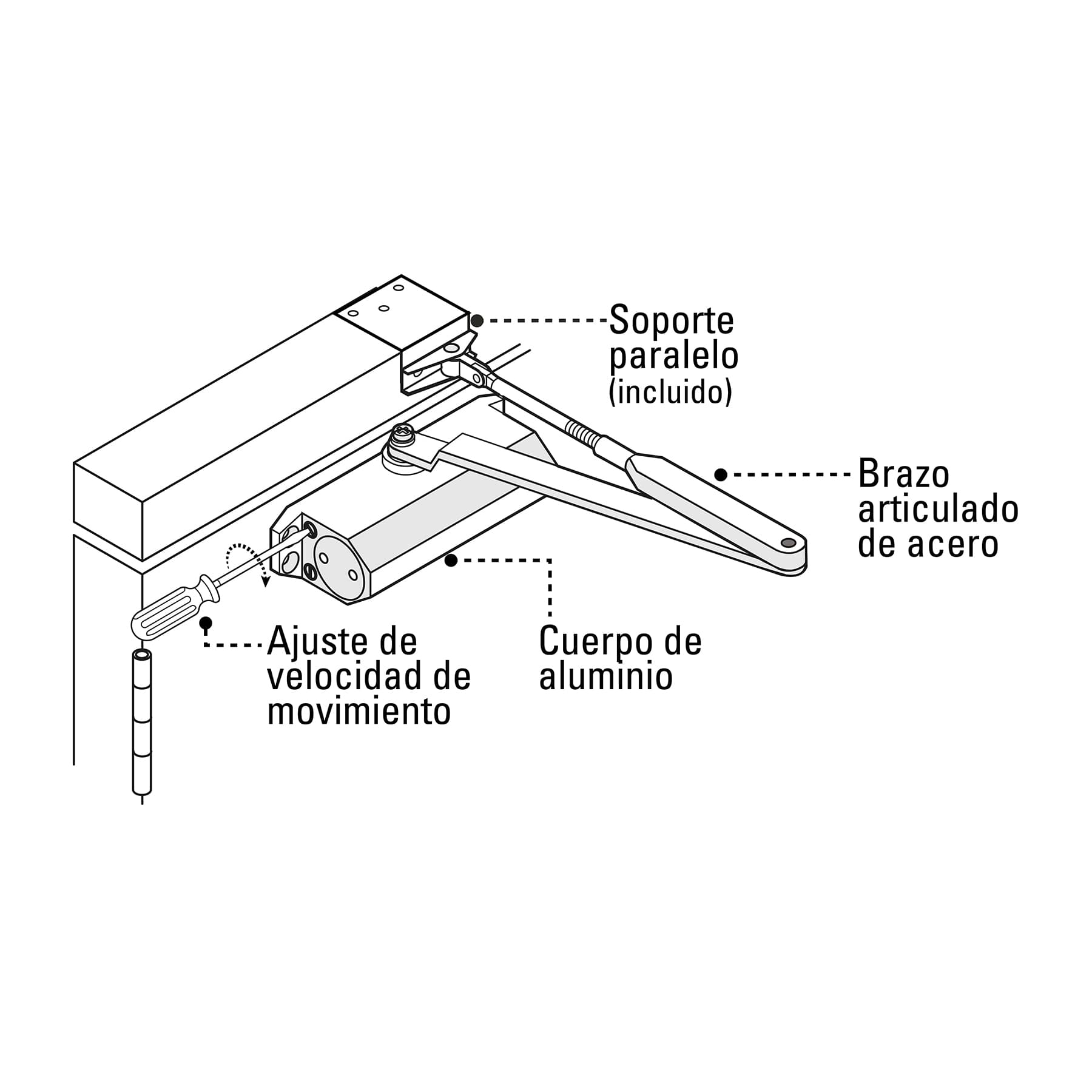  Cierrapuertas hidráulico : Herramientas y Mejoras del Hogar