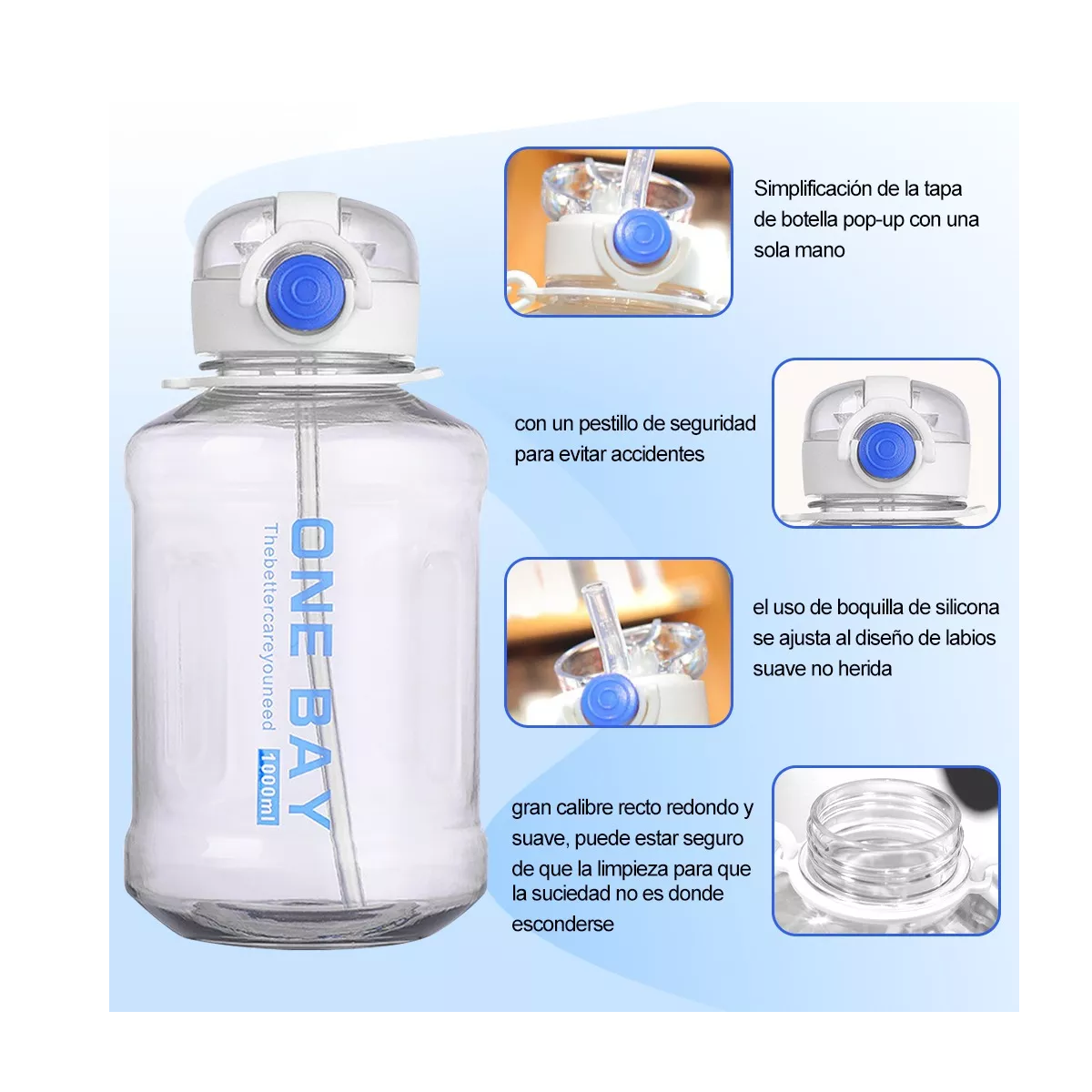 Comprar Botella de agua potable grande de 2,2 L, sin BPA, para