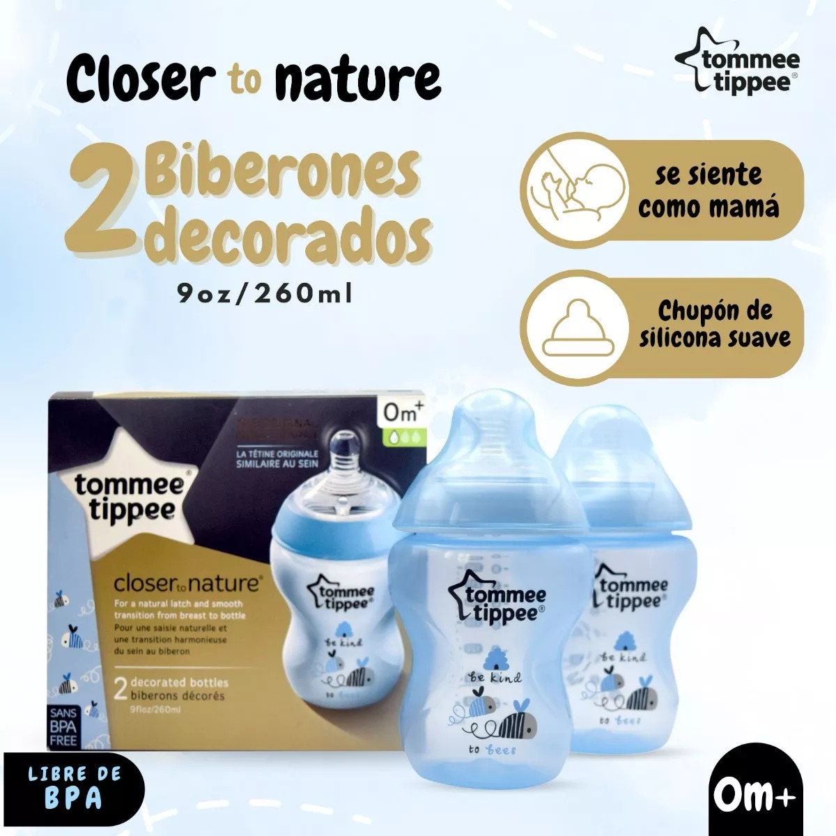 Set 2 Biberones Decorados Anticólico Tommee Tippee 0m+