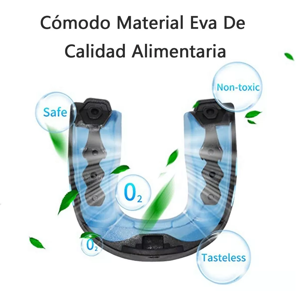 Set Protector Bucal Dentales Para El Boxeo Deportivo Negro/Azul L 2 Pzas