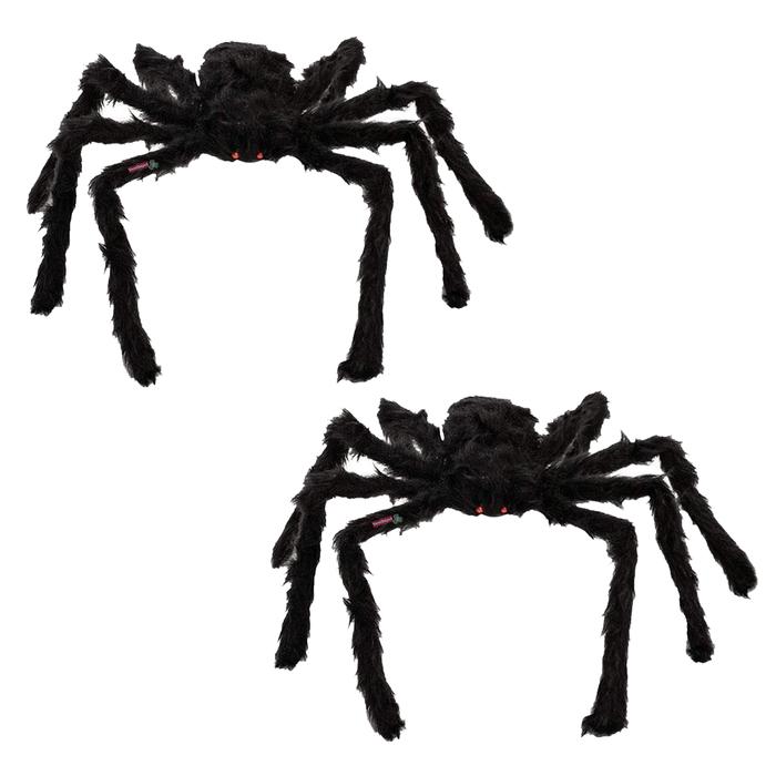 Venta de Arañas Peludas Negras MXSRP-012 2 Pzs 90cm Alambre y Tela de Poliéster Color Negro, SpiderBoo