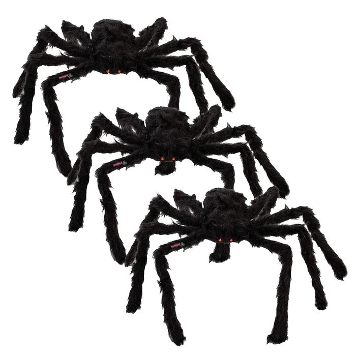 Venta de Arañas Peludas Grandes MXSRP-013 3 Pzs 90cm Alambre y Tela de Poliéster Color Negro, SpiderBoo
