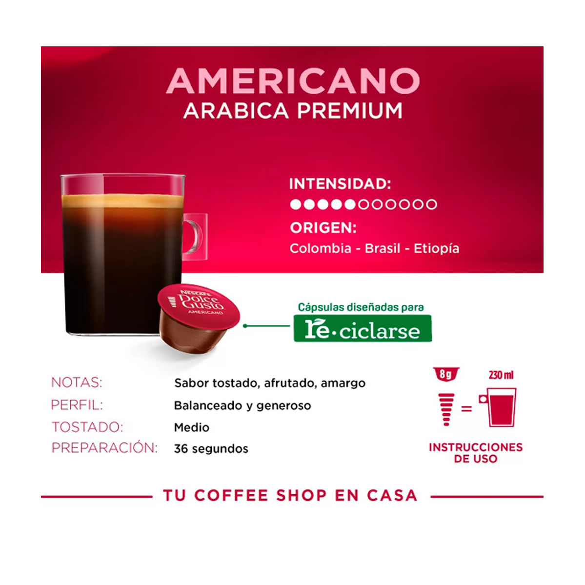 Nescafé Dolce Gusto Americano Cápsulas De Café 64 Pz
