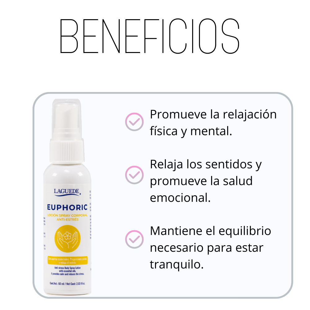 Aromaterapia Natural en Spray Corporal Anti-Estrés Laguede.