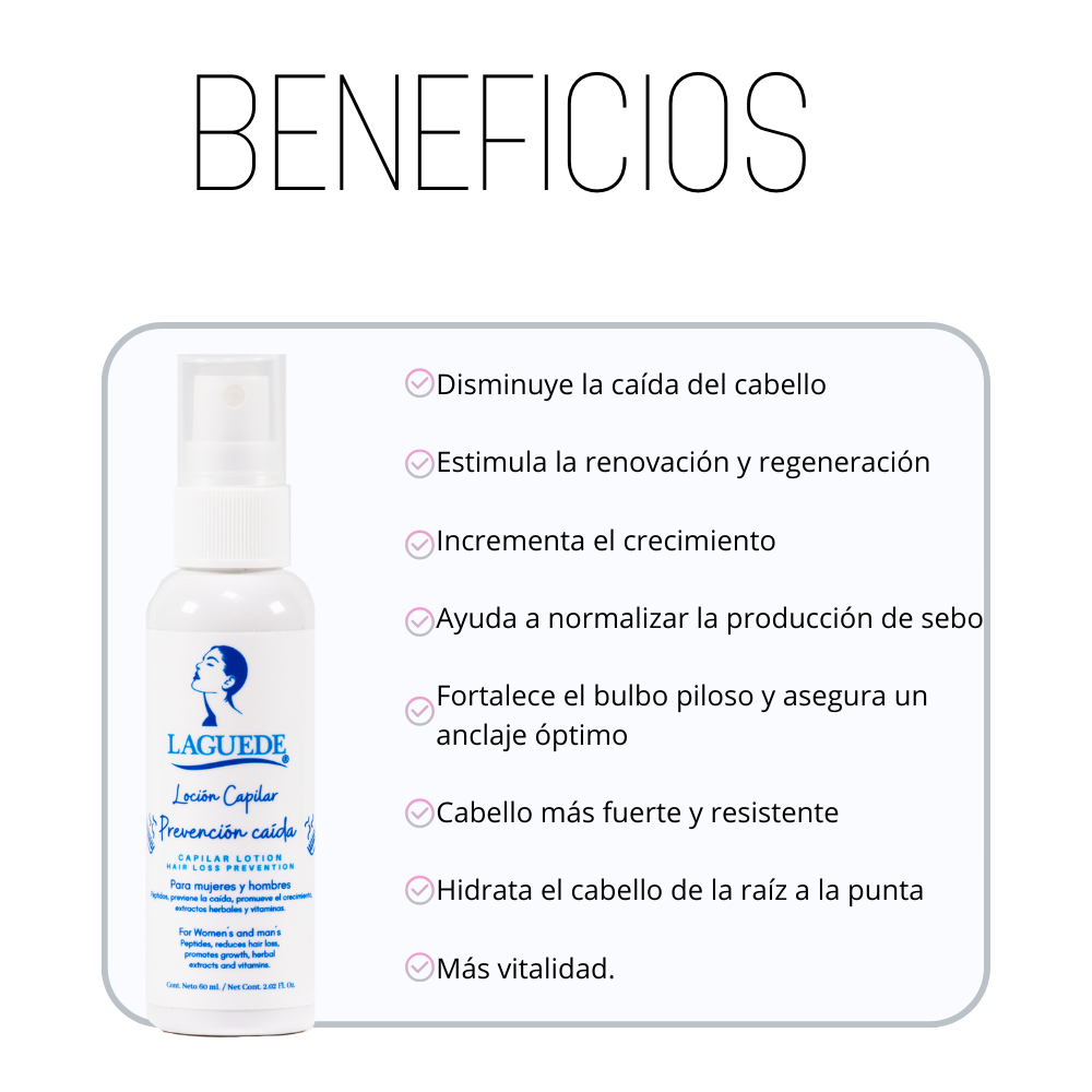 Loción Capilar Natural en Spray Anti-caída Laguede.