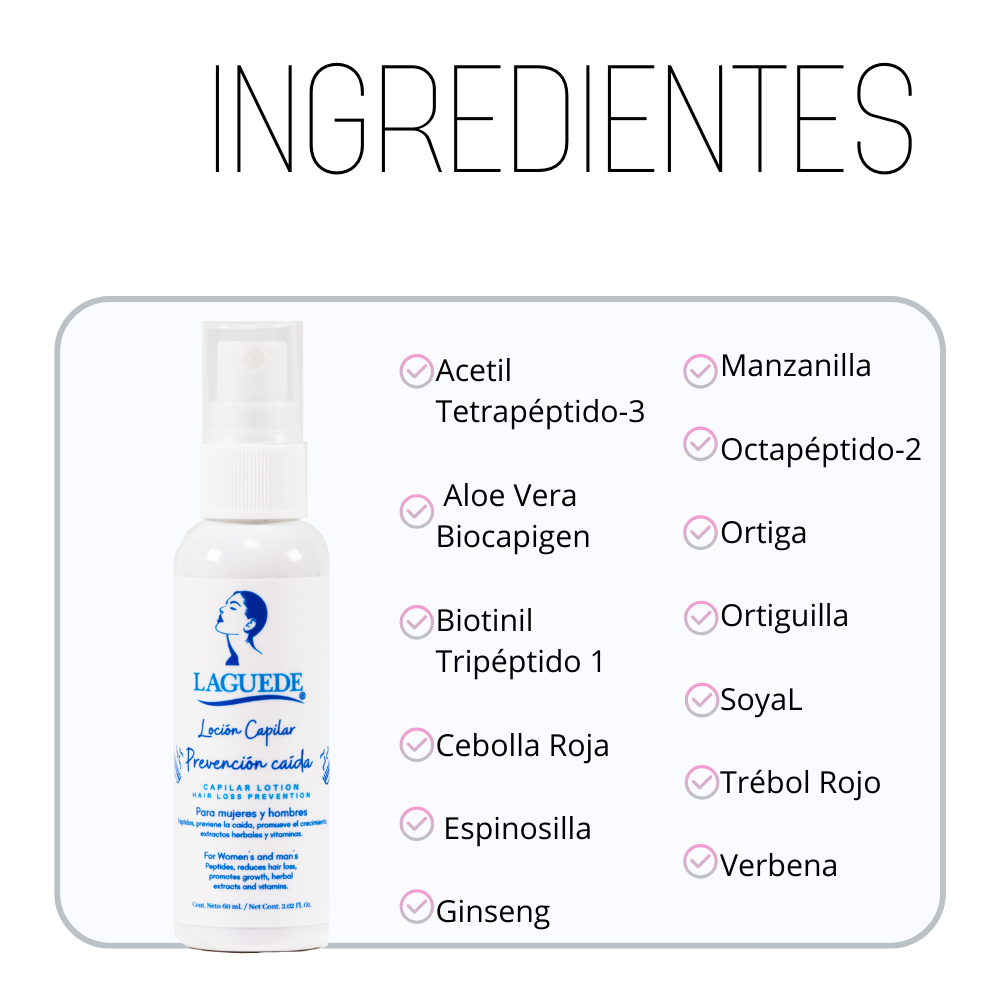 Loción Capilar Natural en Spray Anti-caída Laguede.