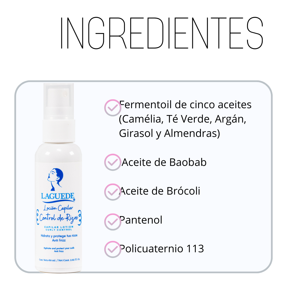 Loción Natural Capilar en Spray Control Rizos Laguede