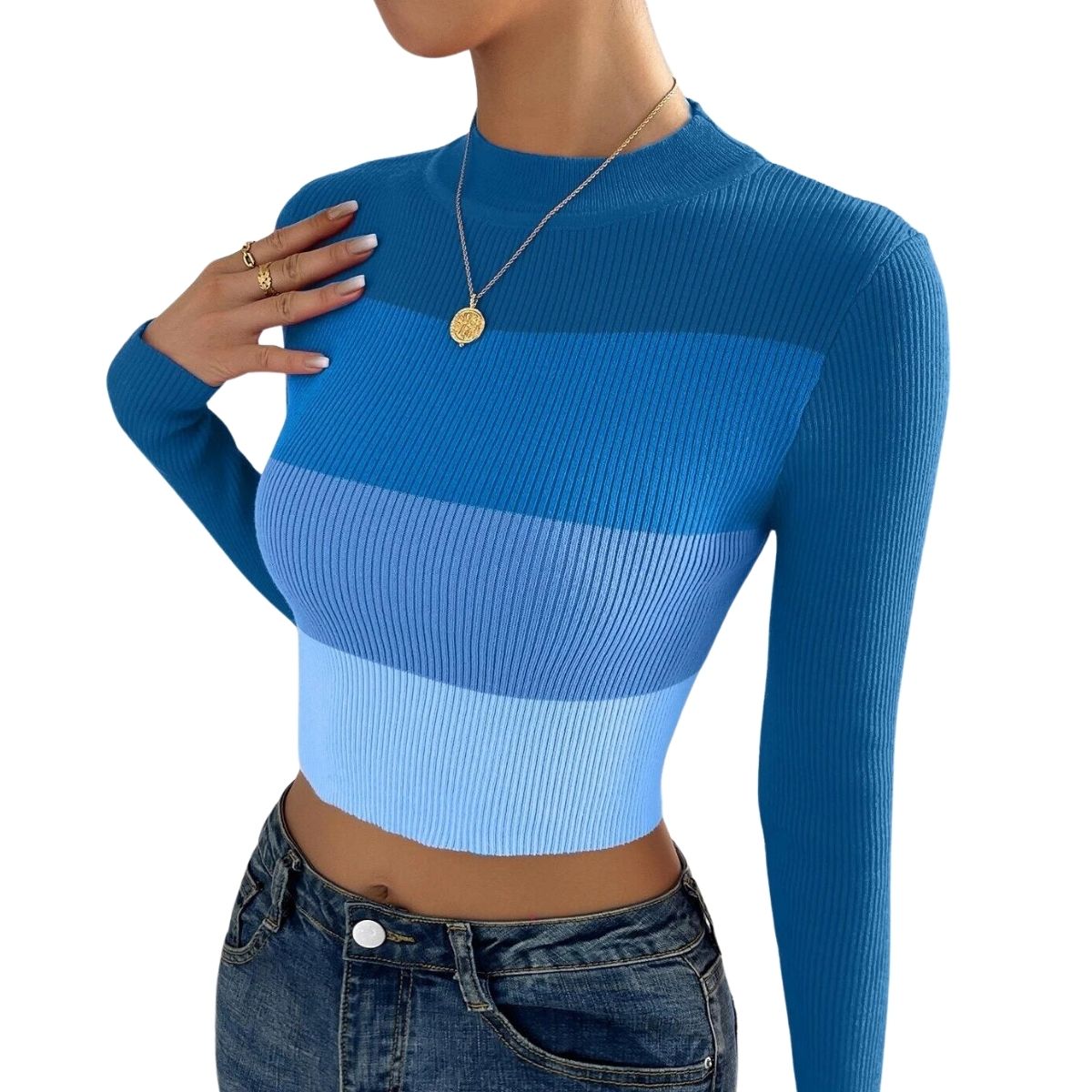 Sueter tipo Jersey Degradado de Manga Larga