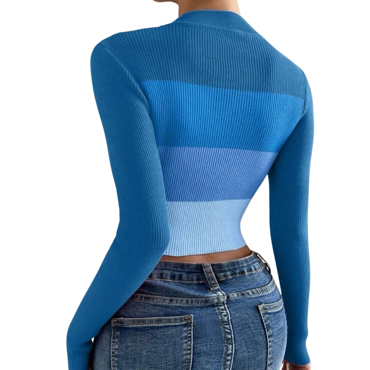 Sueter tipo Jersey Degradado de Manga Larga