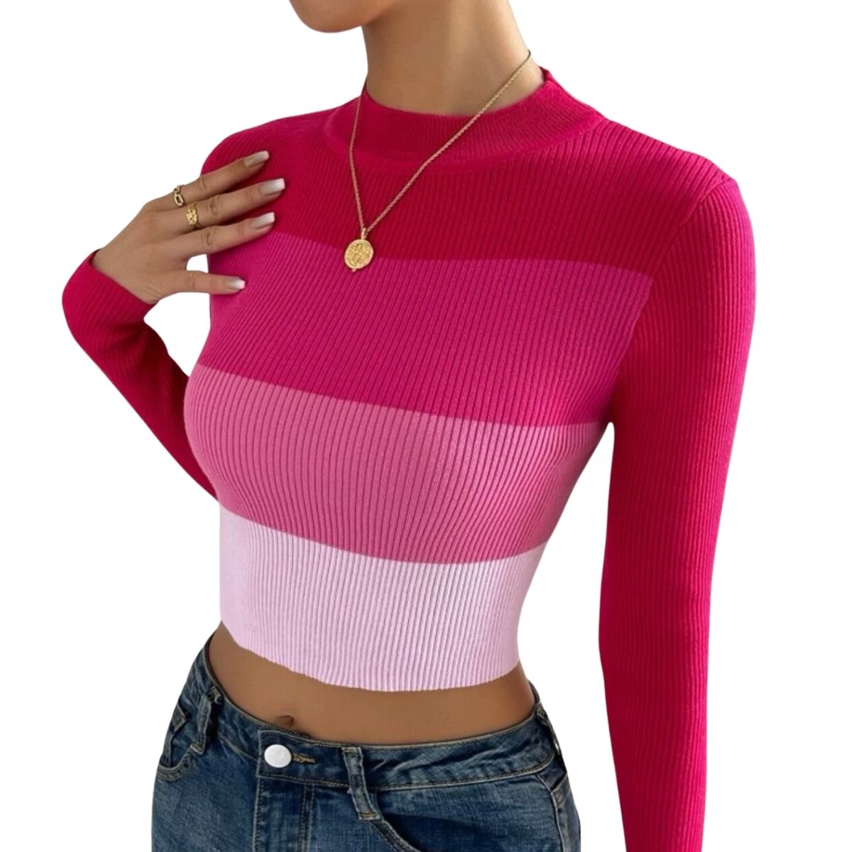 Sueter tipo Jersey Degradado de Manga Larga