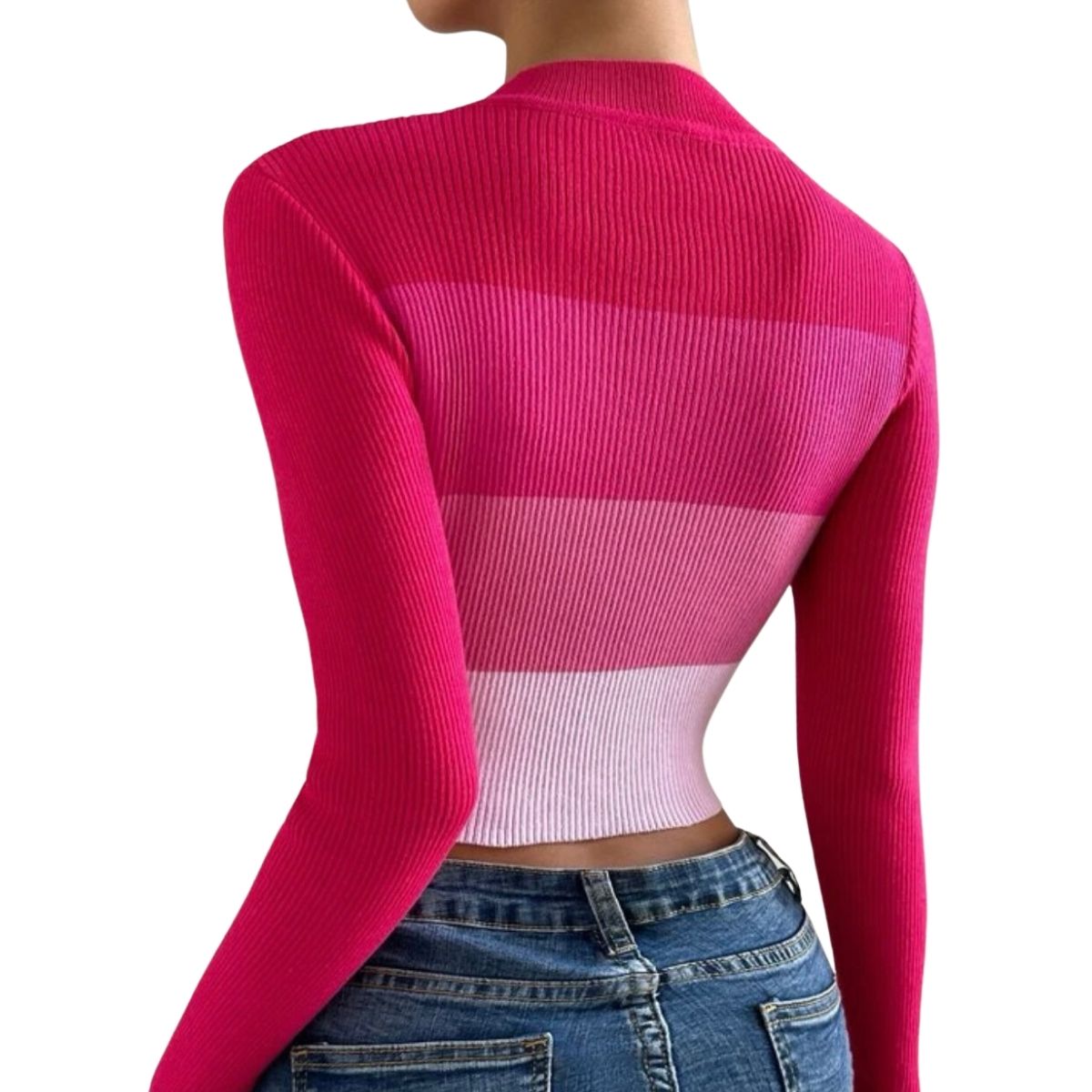 Sueter tipo Jersey Degradado de Manga Larga