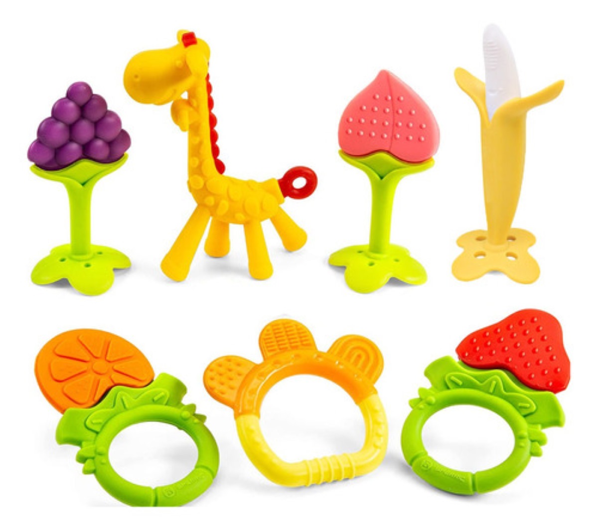 Mordederas Bebe Y Juguete Mordederas Silicona 7 Piezas Multicolor