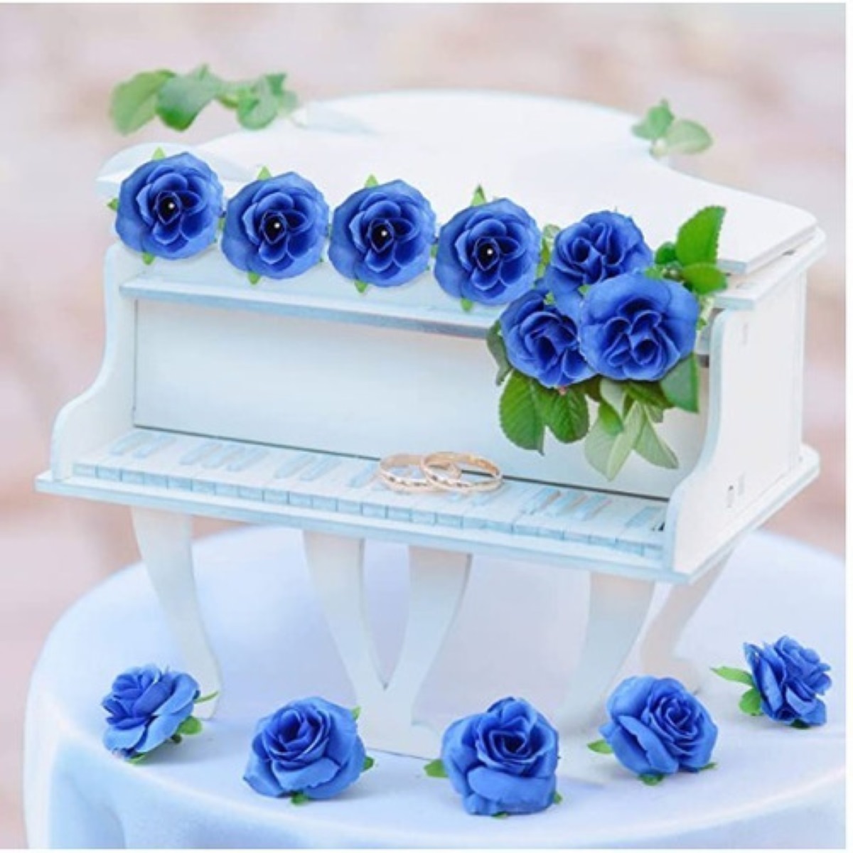 50 Piezas De Mini Flores De Rosa Artificial Azul Oscuro 3cm