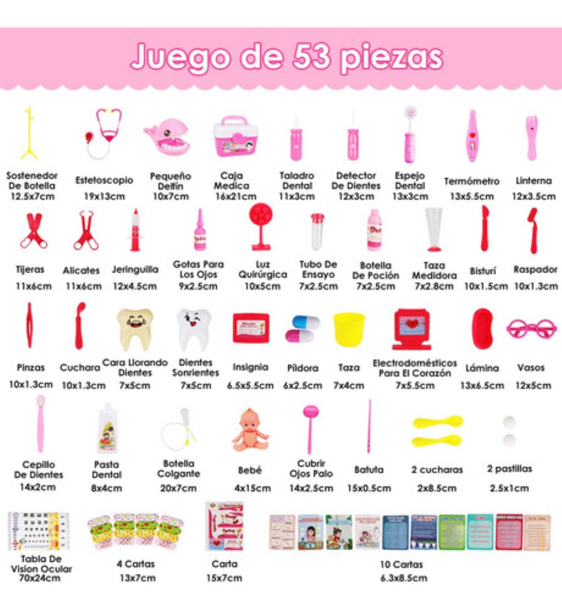 53 Piezas Kit De Médico De Juguete Rol Para Niño Con Caja