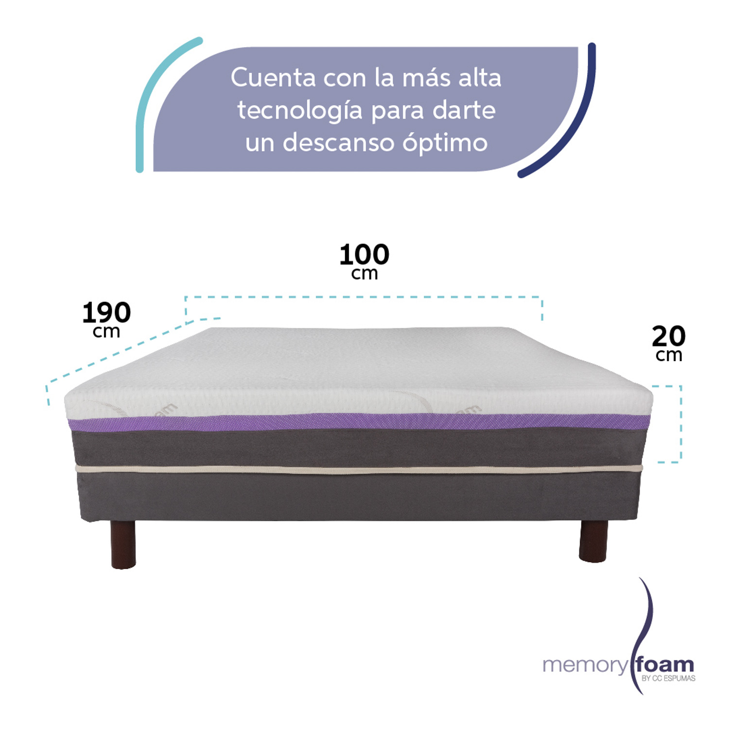 MEMORY FOAM Colchón Good Individual 6 cm de Memory Foam