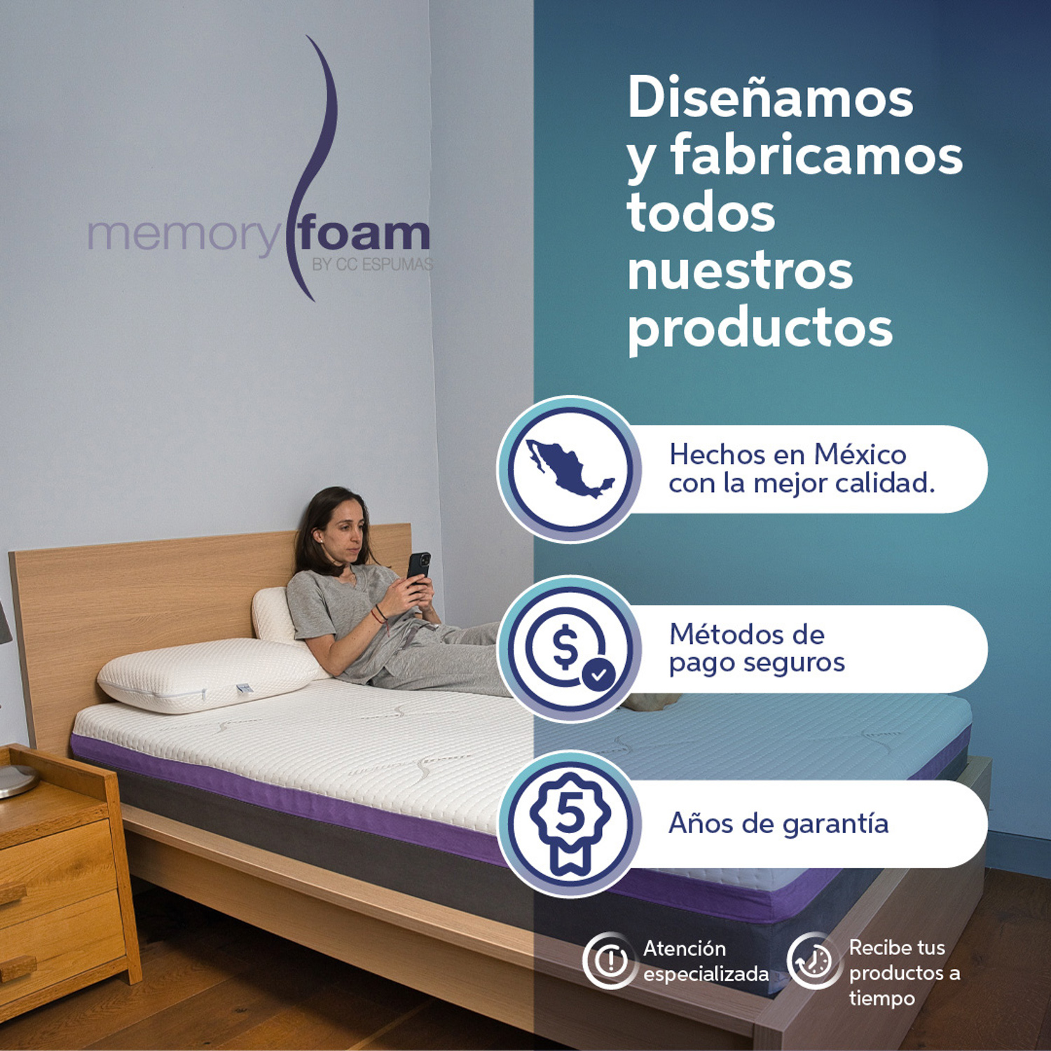 MEMORY FOAM Colchón Good Individual 6 cm de Memory Foam