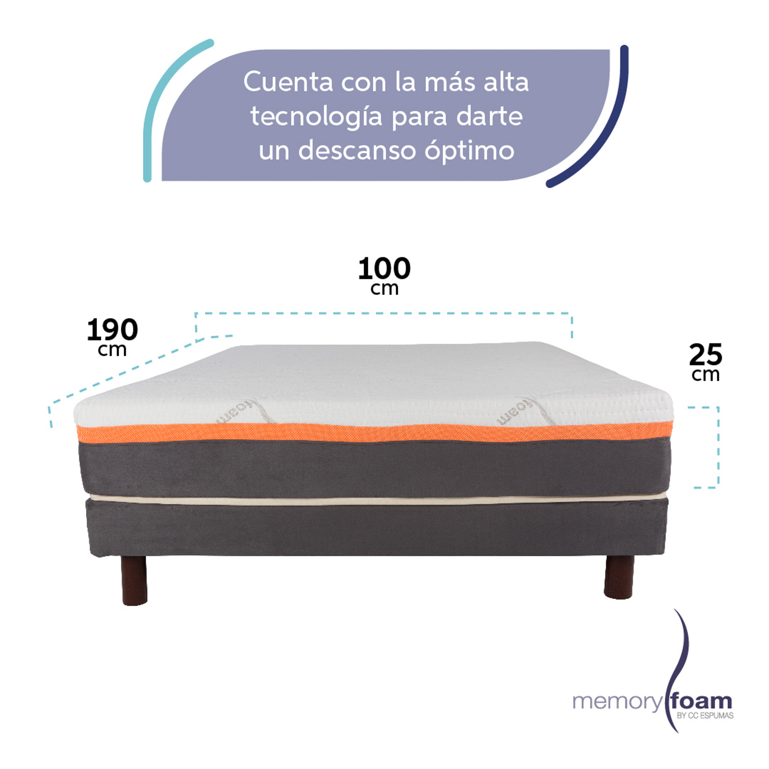 MEMORY FOAM Colchón Better Individual 7 cm de Memory Foam Firmeza Suave Media.