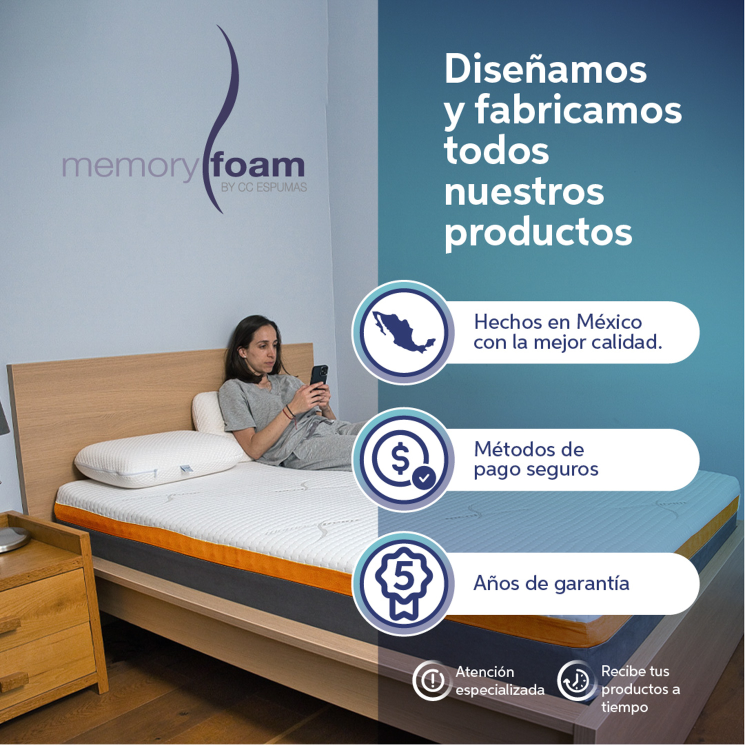 MEMORY FOAM Colchón Better Individual 7 cm de Memory Foam Firmeza Suave Media.