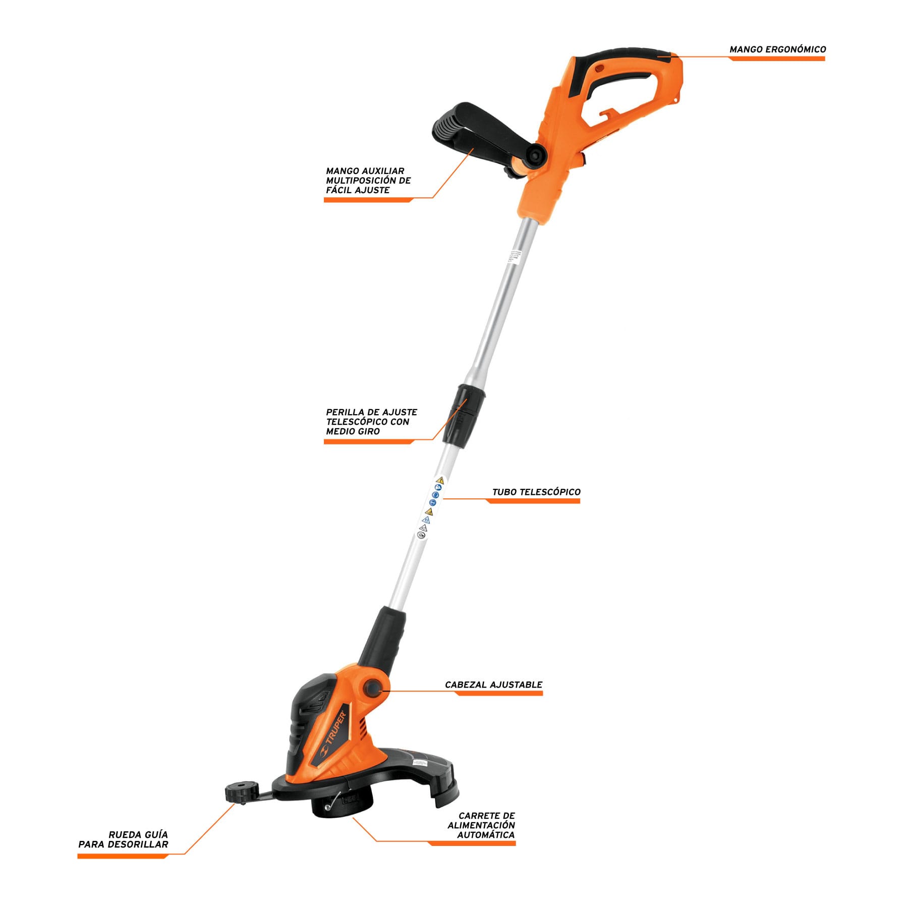 DESBROZADORA ELÉCTRICA 450 W MANGO "D", 13" DE CORTE TRUPER 10975