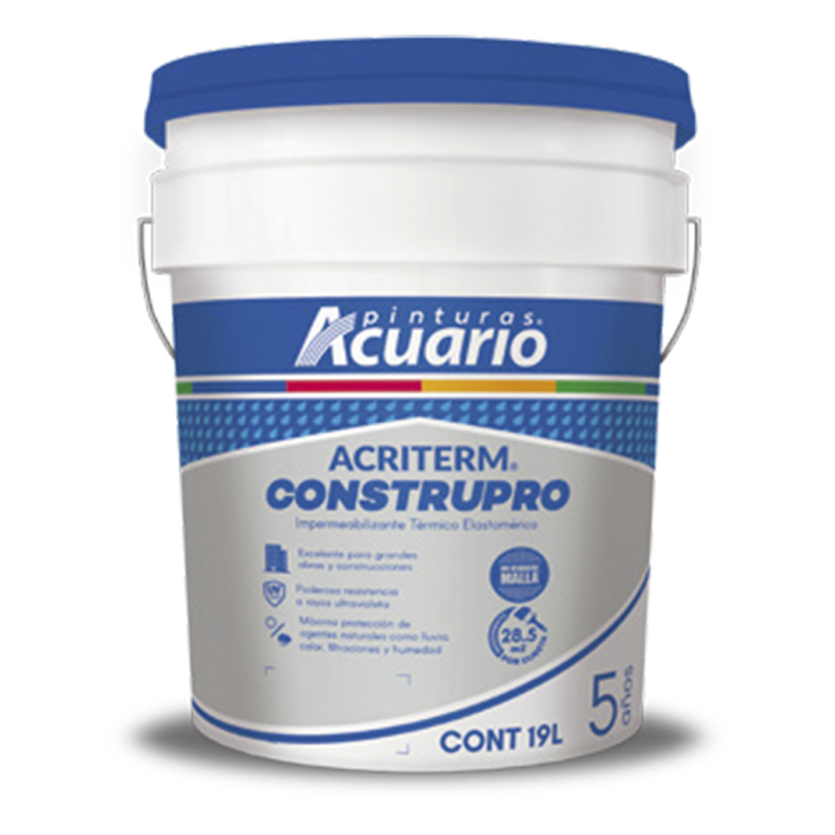 Impermeabilizante Acuario Acriterm Construpro Blanco 19l 5a