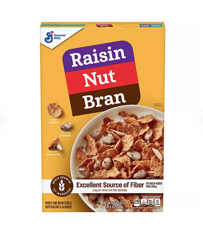 Cereal Raisin Nut Bran almendras y pasas 1.17kg importado