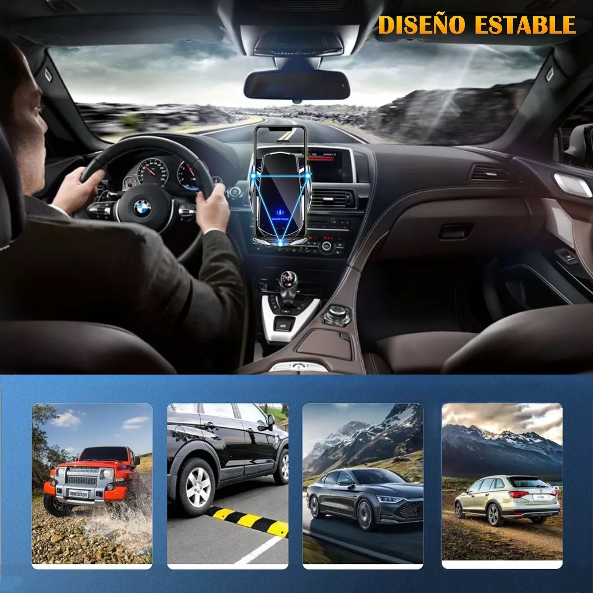 Soporte Cargador Inalámbrico De Carga Rápida 15w Para Auto