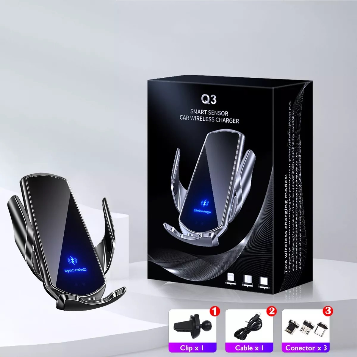 Soporte Cargador Inalámbrico De Carga Rápida 15w Para Auto