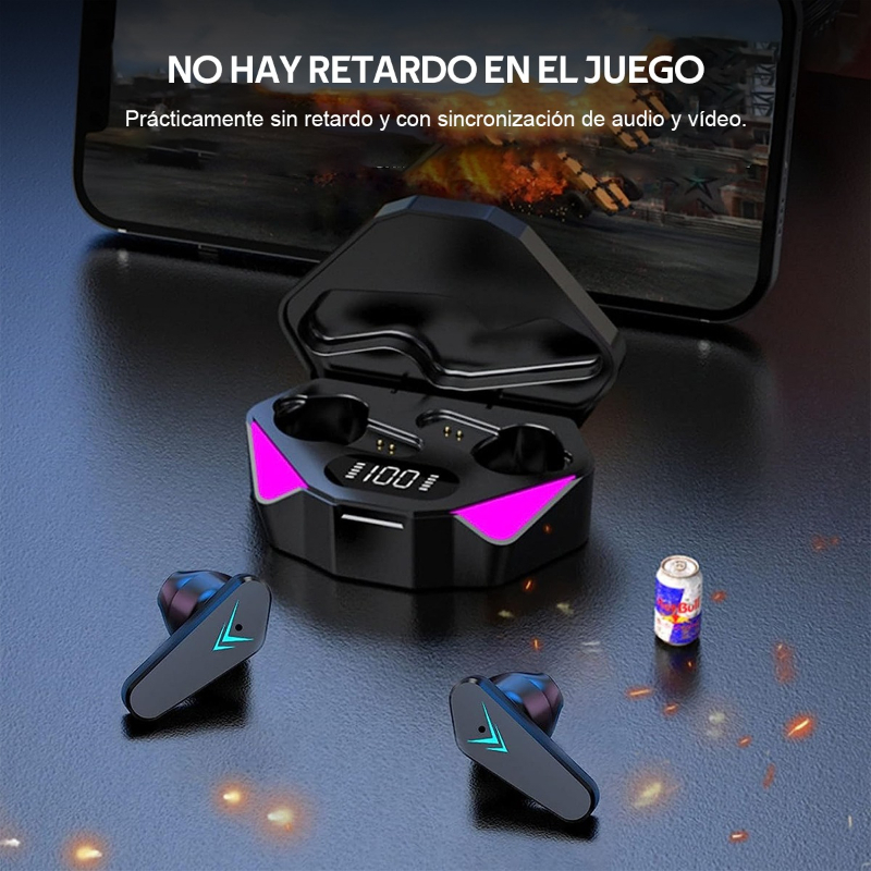 Audífonos In-ear Inalámbricos X15 Auriculares De Juego Negro