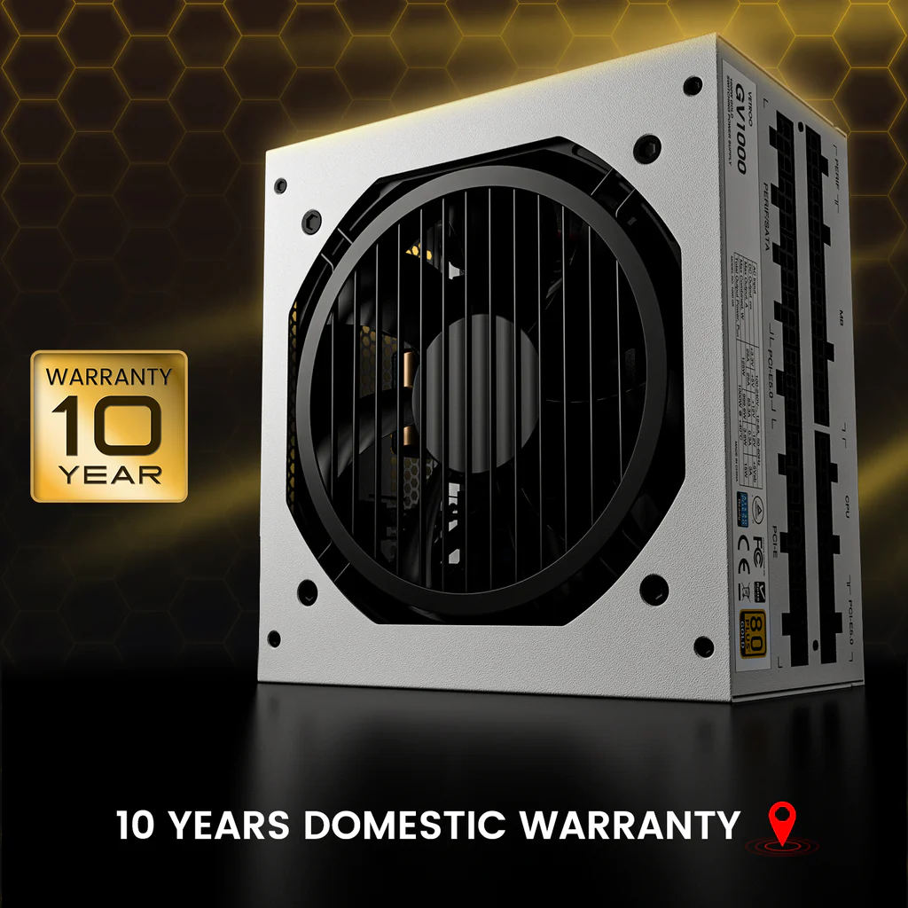 FUENTE DE PODER CERTIFICADA DE 1000 WATTS COLOR BLANCO PCI5 5.0 ATX 3.0