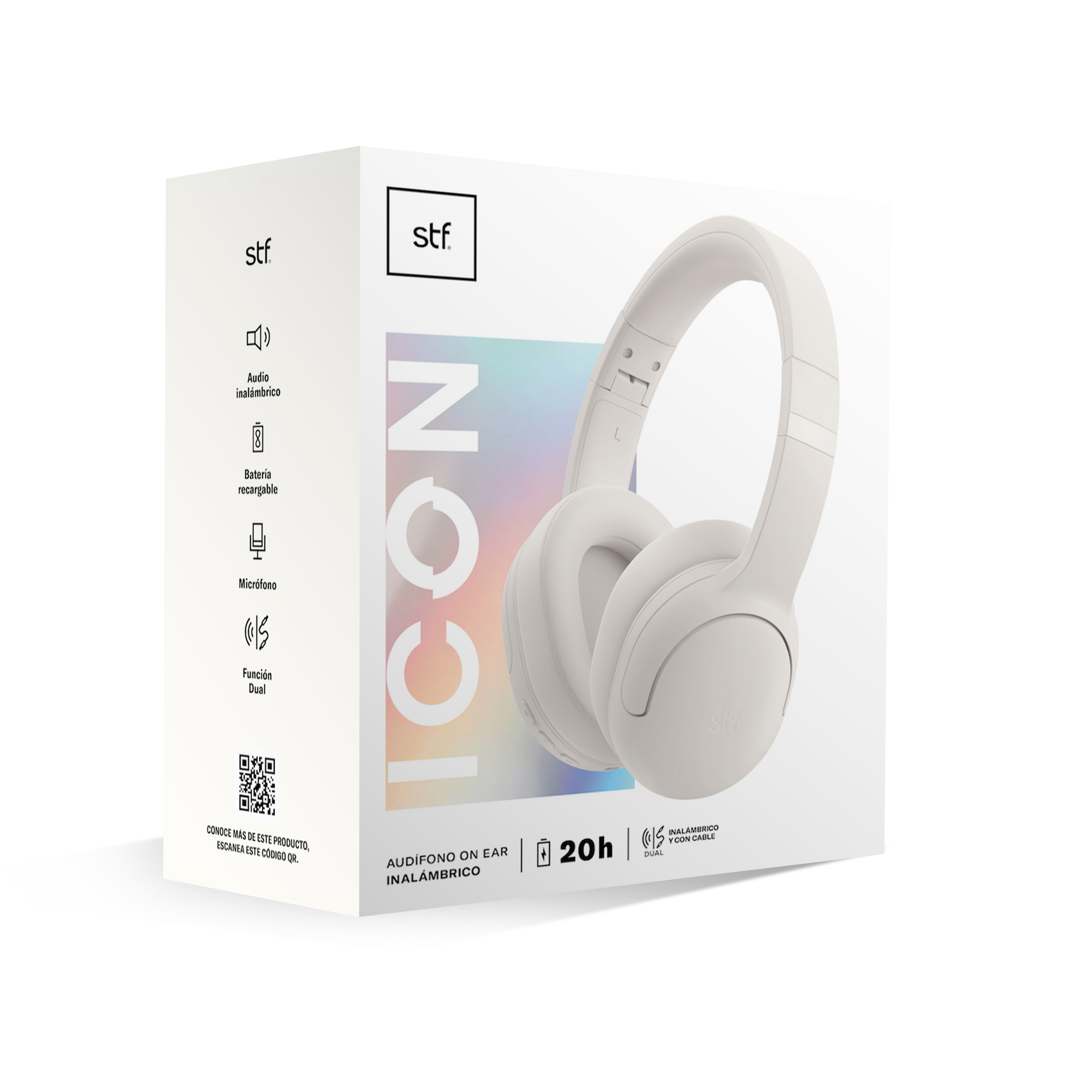 Audífonos Inalámbricos On Ear Icon Stf Color Hueso