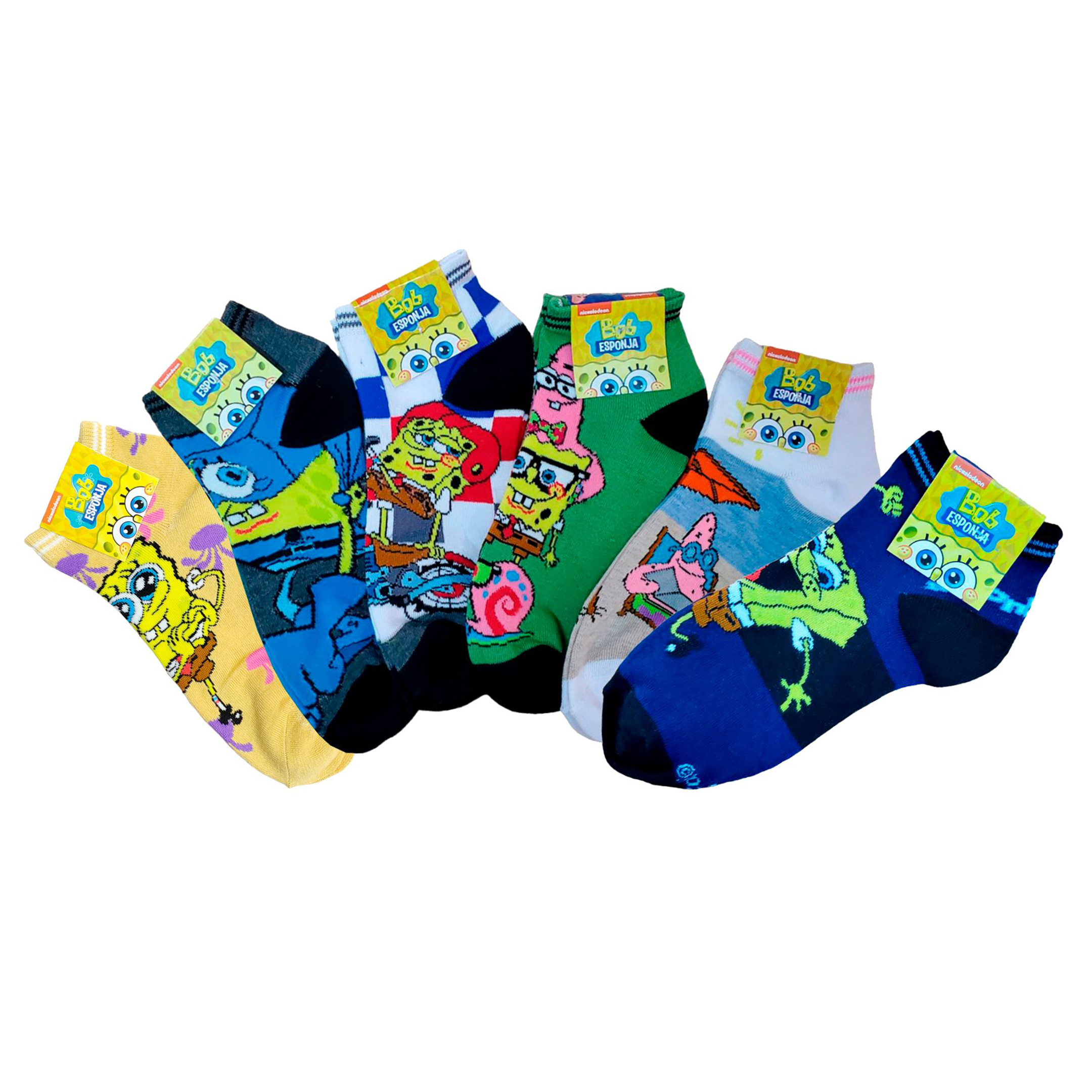 Tines Cortos Bob Esponja Unisex 12 Pares