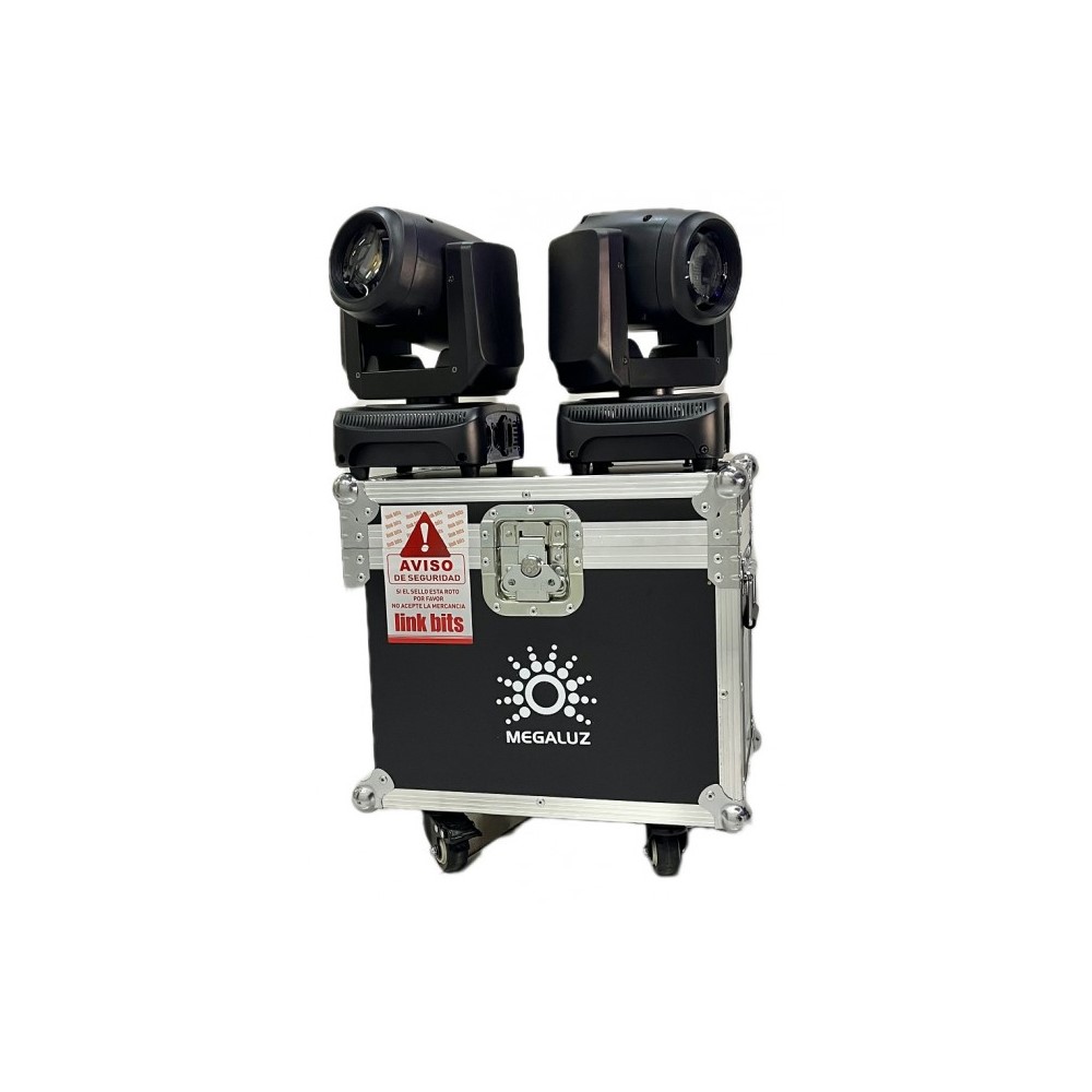 Cabezas Moviles MEGALUZ MINI R1 90w 2 Pzas + Case