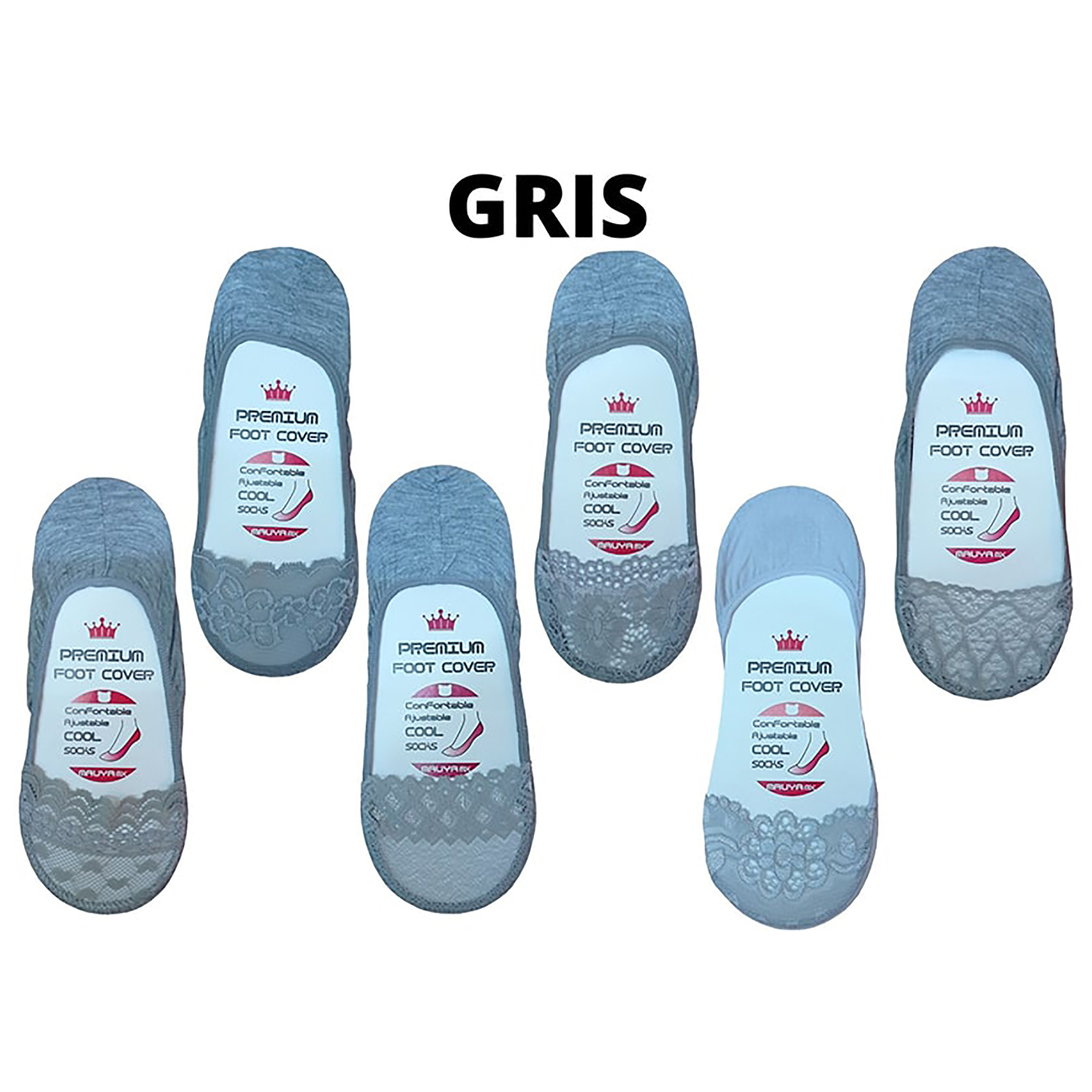 Tin-protector Invisible De Encaje Dama 6 Pares