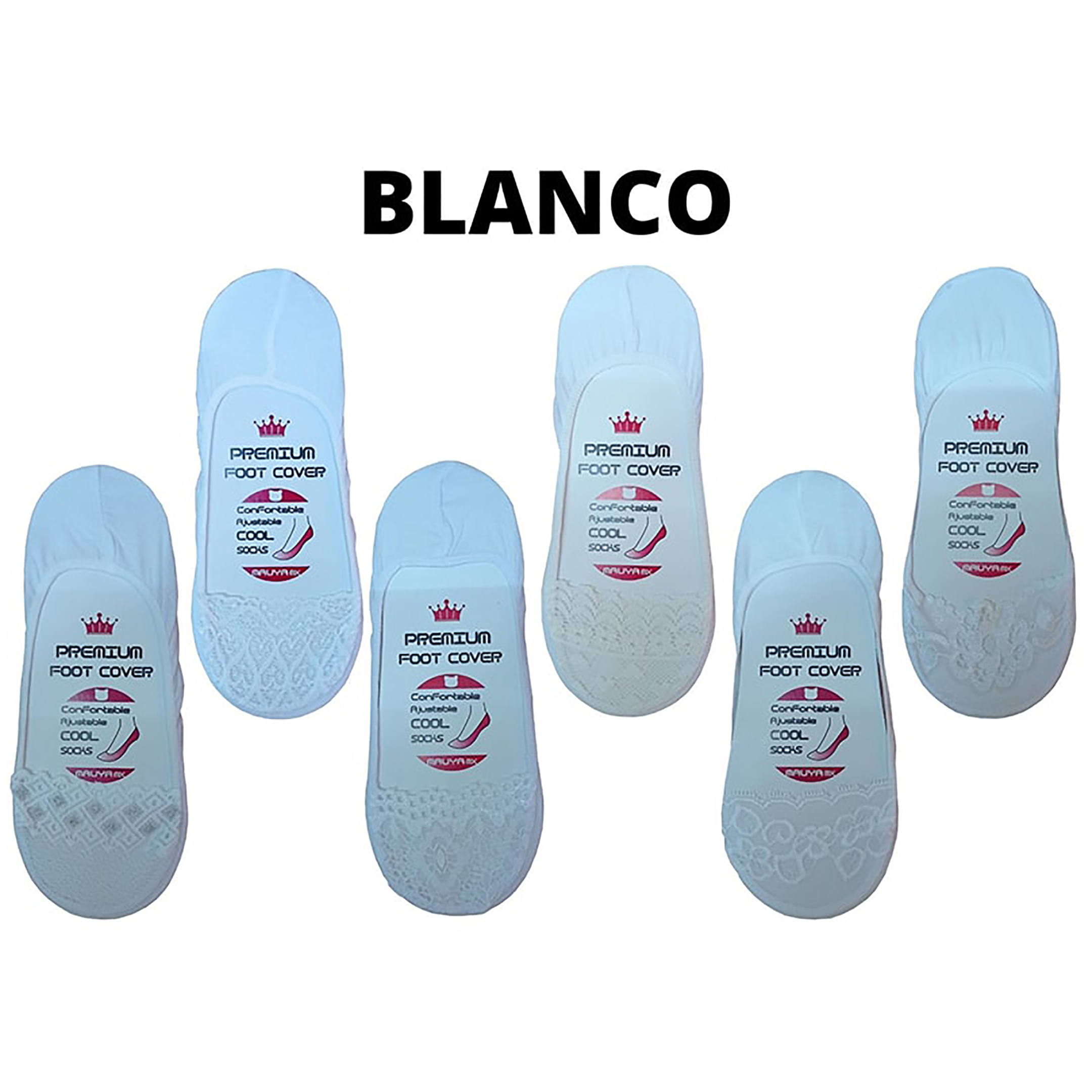 Tin-protector Invisible De Encaje Dama 6 Pares