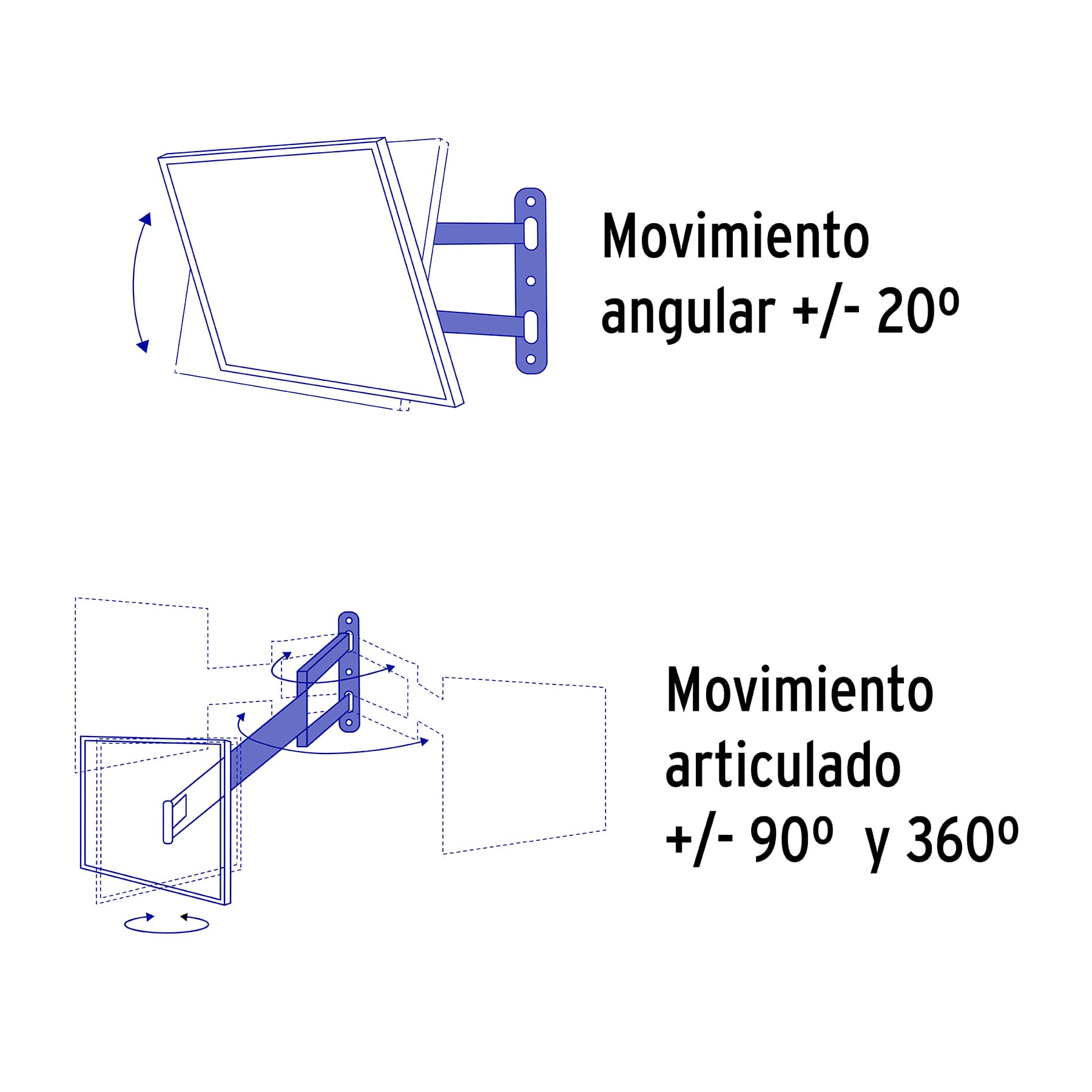 SOPORTE PARA PANTALLAS 23" A 42" MOV. ANGULAR Y ARTICULADO VOLTECK 46095