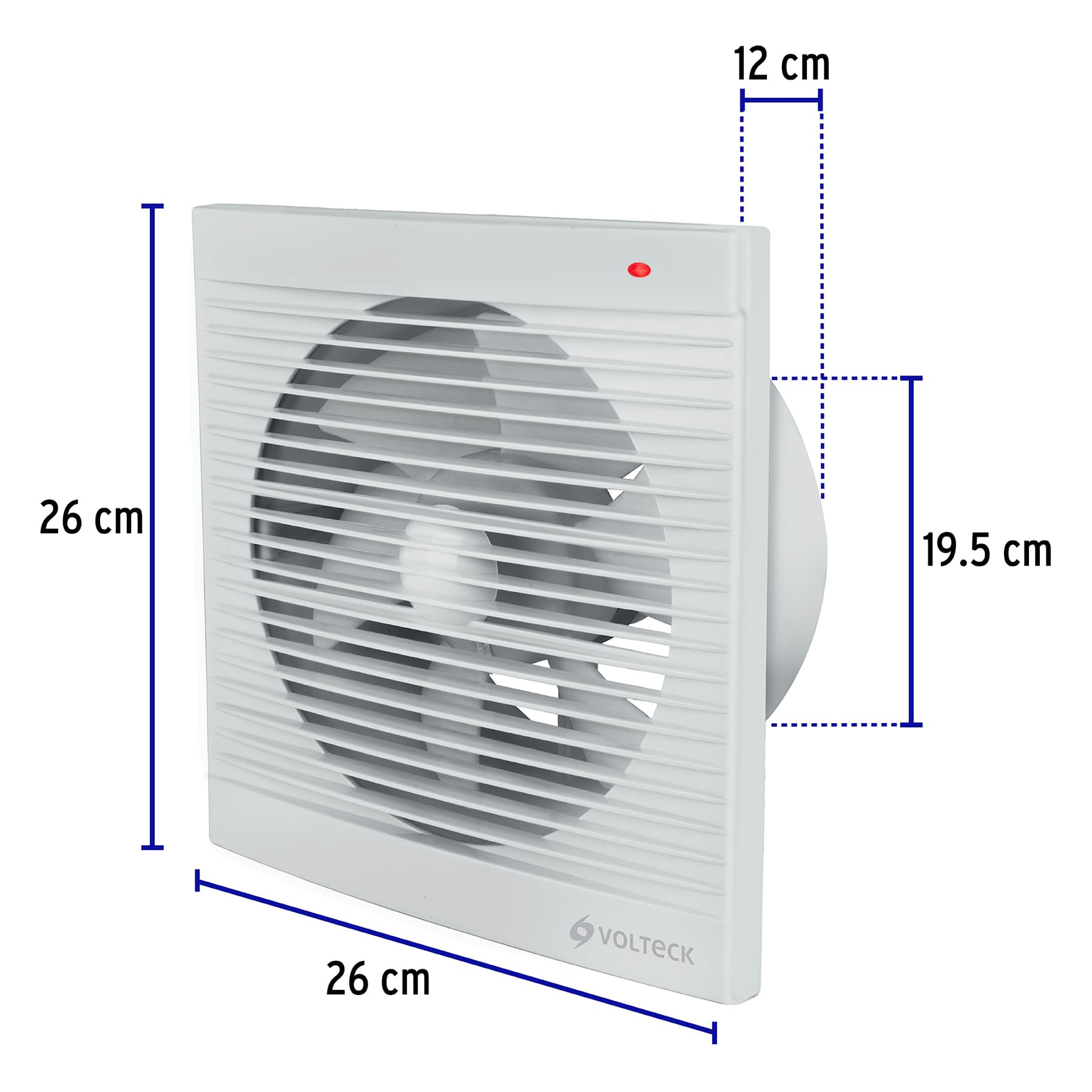 EXTRACTOR DE AIRE DE 8", BLANCO, VOLTECK 46099