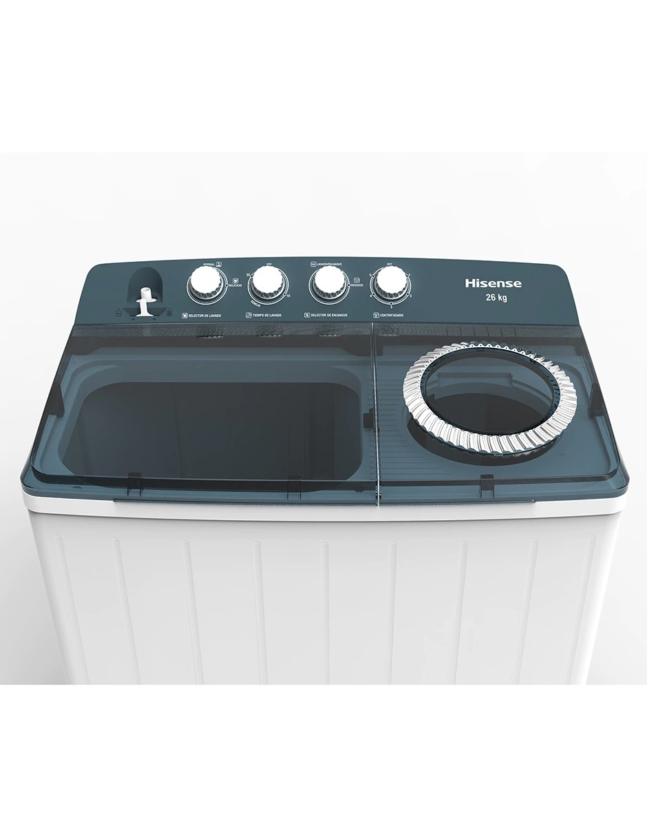 Lavadora Semiautomática Hisense WSA2601PX Doble Tina 26 kg  