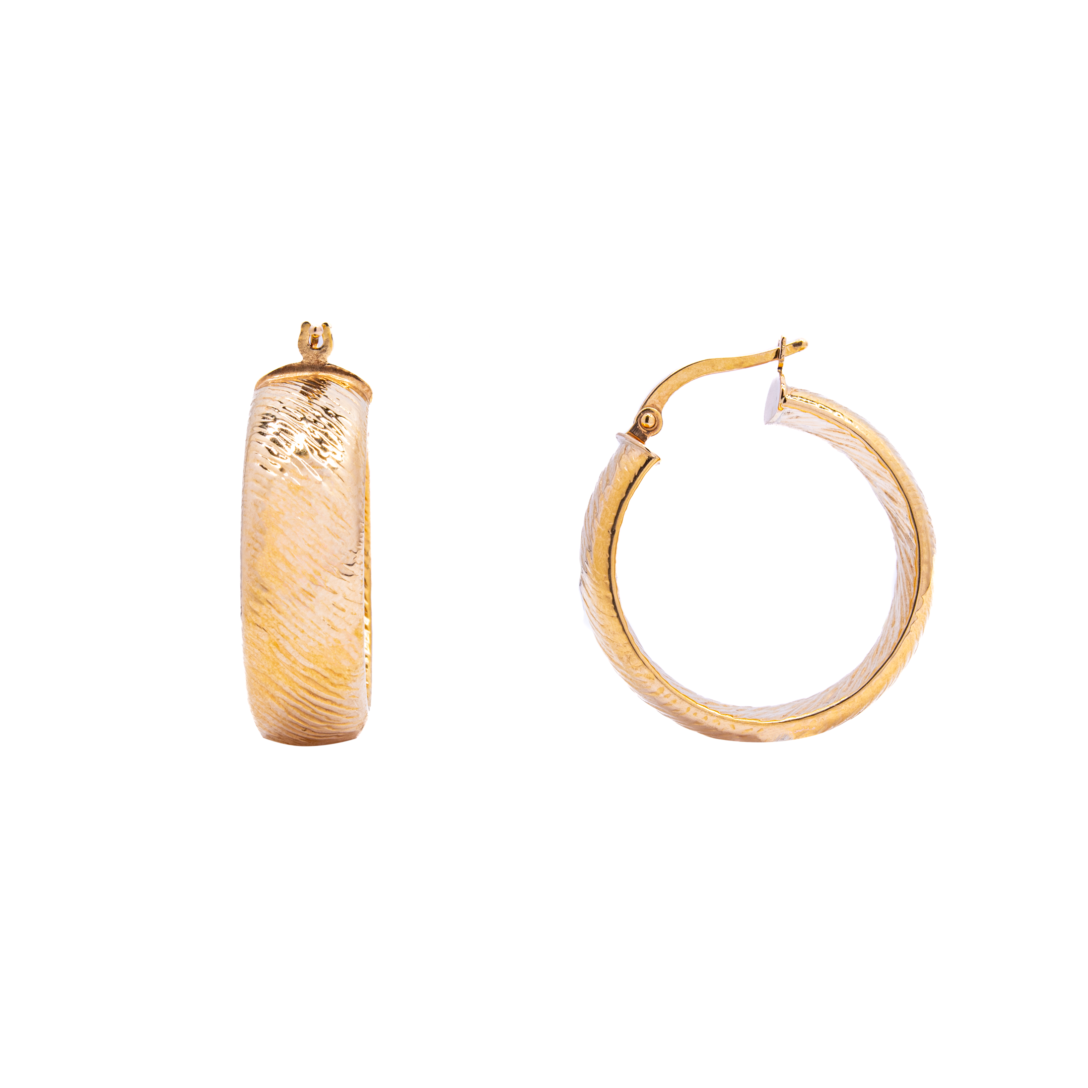 Arracada Textura Oro 14 Kilates.