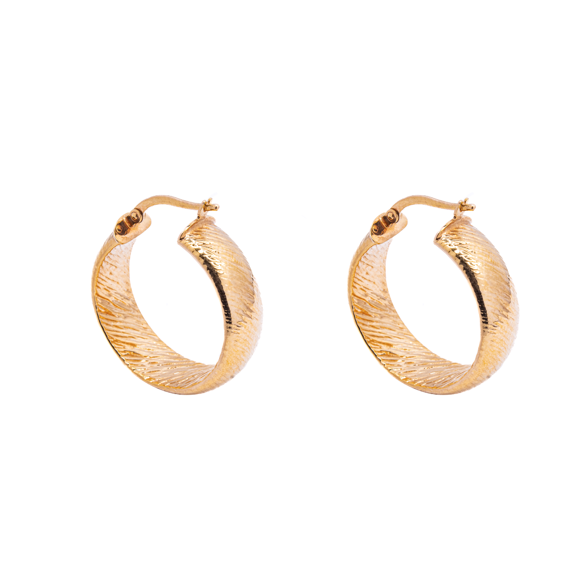 Arracada Textura Oro 14 Kilates.