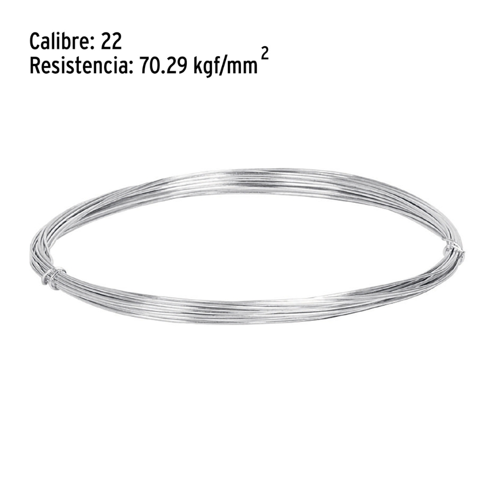 Rollos de 120g de alambre galvanizado calibre 22, en bolsa