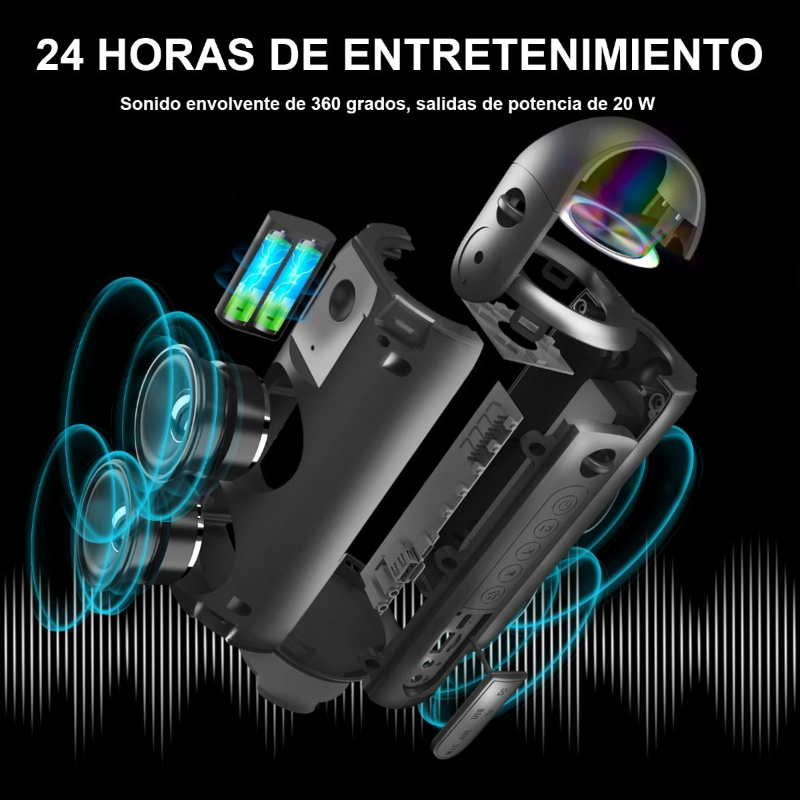 Bocina Bluetooth Portátil Bocina Impermeable Con Rgb Luces