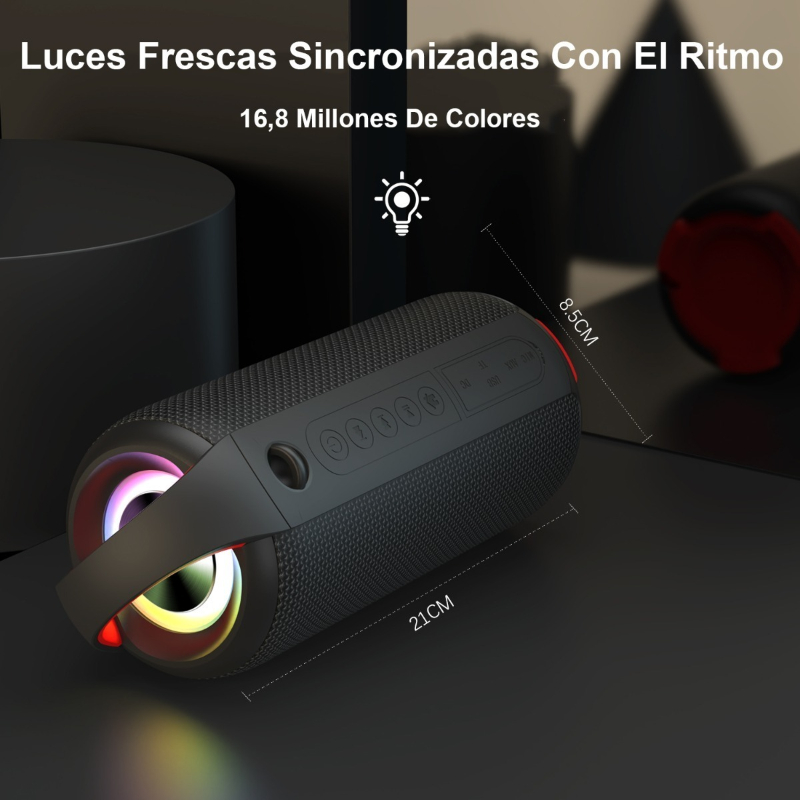 Bocina Bluetooth Portátil Bocina Impermeable Con Rgb Luces